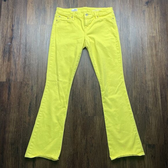 GAP 1969 Skinny Boot Women's Jeans Size 29/8R Medium Citrine Wash Yellow - Picture 1 of 10